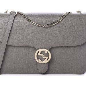 BNWT Authentic Gucci Interlocking G Medium Leather Shoulder Bag